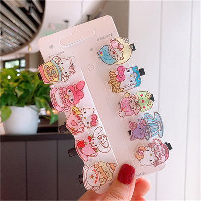 10 bucăți/set fete drăguțe din desene animate sticle de băutură pentru femei ace de păr din rășină acrilică agrafe de păr din metal accesorii pentru păr de Crăciun