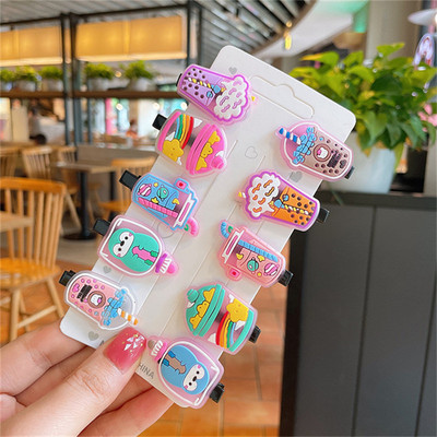 10 bucăți/set fete drăguțe din desene animate sticle de băutură pentru femei ace de păr din rășină acrilică agrafe de păr din metal accesorii pentru păr de Crăciun