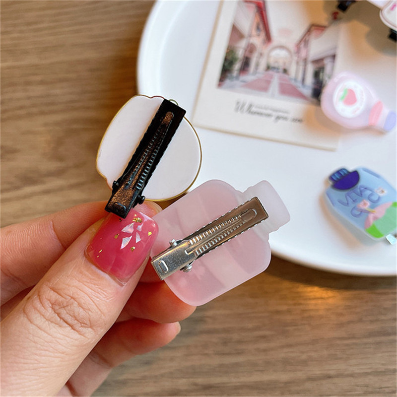 10 bucăți/set fete drăguțe din desene animate sticle de băutură pentru femei ace de păr din rășină acrilică agrafe de păr din metal accesorii pentru păr de Crăciun