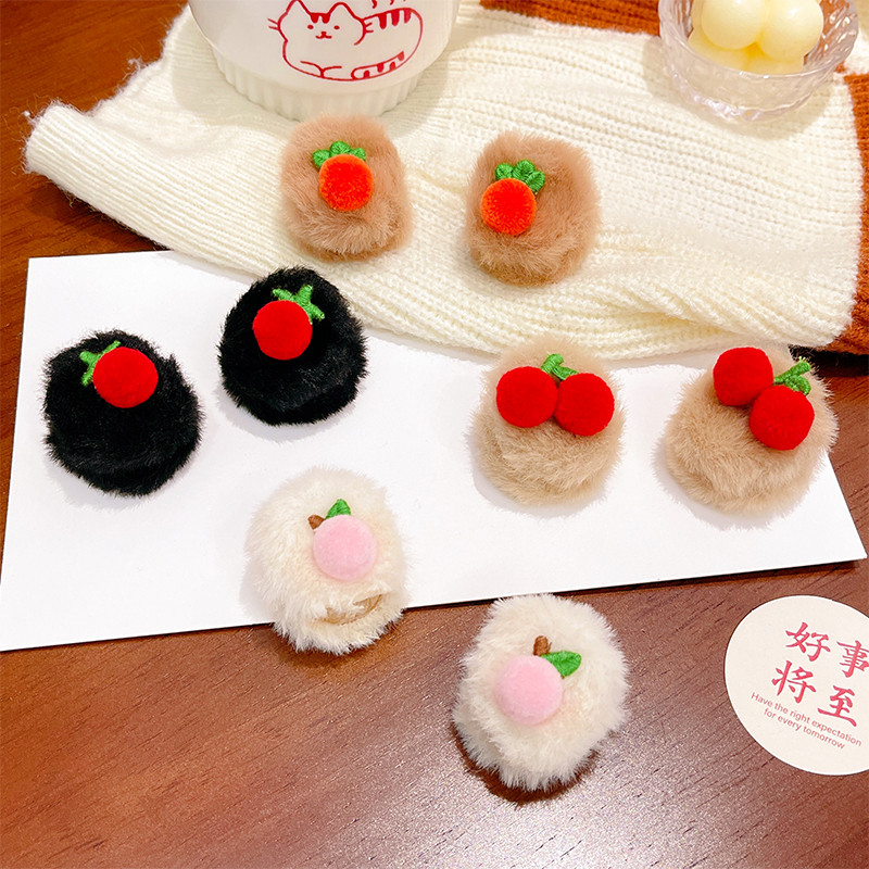 Copii Culori drăguțe Fructe de pluș Gheare de păr Agrafe Fete Gheare dulci dulci Agrafe Copii Ornament Agrafe de păr Accesorii pentru păr