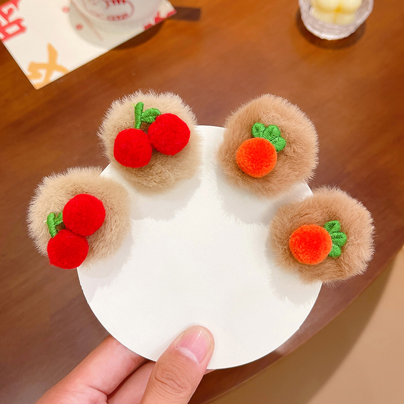 Copii Culori drăguțe Fructe de pluș Gheare de păr Agrafe Fete Gheare dulci dulci Agrafe Copii Ornament Agrafe de păr Accesorii pentru păr