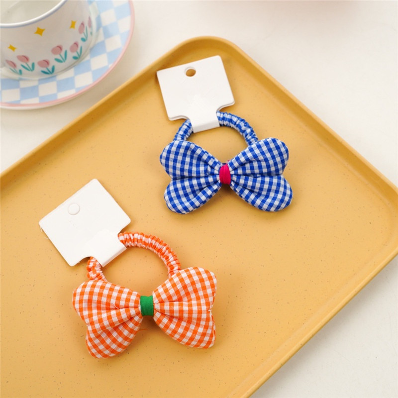1 komad gumica za kosu s mašnama Karirane gumice za kosu Elastične gumice za djevojčice Dječji dodaci za kosu