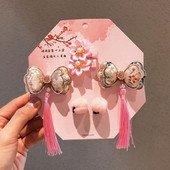 Crvene naušnice Komplet crvenih pokrivala za glavu Leptir Pokrivala za glavu u kineskom stilu Novogodišnja ukosnica Zec kopča za kosu Dječja ukosnica