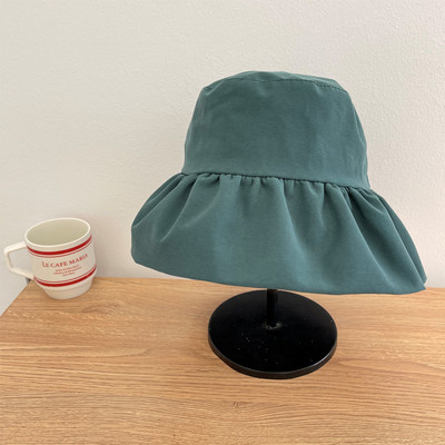 Vasarą nauja, kvėpuojanti, dideli raukiniai, krašteliai solidžios saldainių spalvos, madinga kibiro skrybėlė moterims, kelionėms lauke, reguliuojama saulės žvejo kepurė