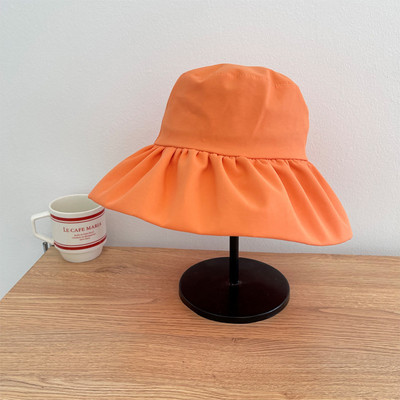 Vasarą nauja, kvėpuojanti, dideli raukiniai, krašteliai solidžios saldainių spalvos, madinga kibiro skrybėlė moterims, kelionėms lauke, reguliuojama saulės žvejo kepurė