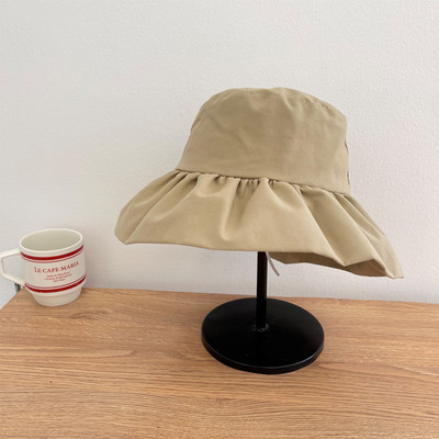 Vasarą nauja, kvėpuojanti, dideli raukiniai, krašteliai solidžios saldainių spalvos, madinga kibiro skrybėlė moterims, kelionėms lauke, reguliuojama saulės žvejo kepurė