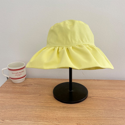 Vasarą nauja, kvėpuojanti, dideli raukiniai, krašteliai solidžios saldainių spalvos, madinga kibiro skrybėlė moterims, kelionėms lauke, reguliuojama saulės žvejo kepurė