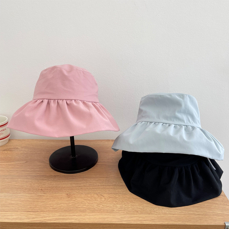 Vasarą nauja, kvėpuojanti, dideli raukiniai, krašteliai solidžios saldainių spalvos, madinga kibiro skrybėlė moterims, kelionėms lauke, reguliuojama saulės žvejo kepurė