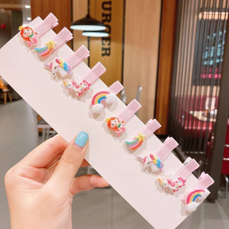 10KOM Nove modne djevojačke crtane slike, slatke dugine tratinčice, kopče za kosu, dječje ljupke ukosnice, ukosnice, pokrivala za glavu, dodaci za kosu