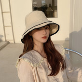 Pălărie de soare nouă, de vară, pliabilă, pentru femei, cu protecție solară în aer liber, din bumbac, pentru pescuit, pentru vânătoare, anti-UV, cu boruri largi, pălărie de soare cu găleată