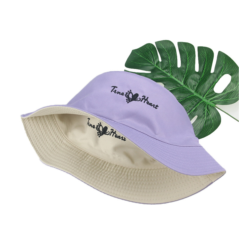 Vödörsapkák Kétoldalas Lila Sárga Rózsaszín Betűs Női Kalapok Alkalmi napvédelem Összecsukható Halászsapkák gorras para Mujer