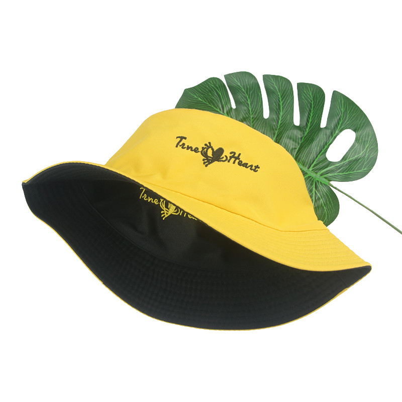 Vödörsapkák Kétoldalas Lila Sárga Rózsaszín Betűs Női Kalapok Alkalmi napvédelem Összecsukható Halászsapkák gorras para Mujer