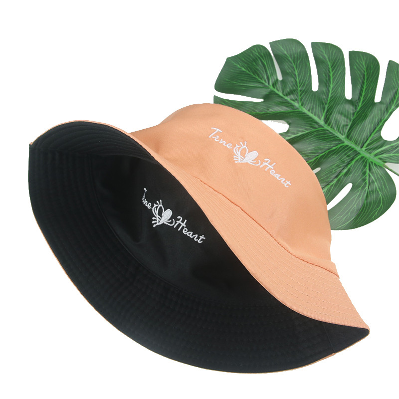 Vödörsapkák Kétoldalas Lila Sárga Rózsaszín Betűs Női Kalapok Alkalmi napvédelem Összecsukható Halászsapkák gorras para Mujer