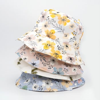 2021 Fashion Flower Print Buckets Γυναικείο καπέλο Διάφανο Panama Lace Floral ψαράδικο καπέλο παραλίας Καλοκαίρι για τον ήλιο Γυναικεία Γυναικεία