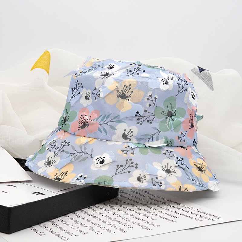 2021-es divat virágmintás vödrök sapka női átlátszó panamai csipke Virágos halászkalap Beach napsapka nyári női női