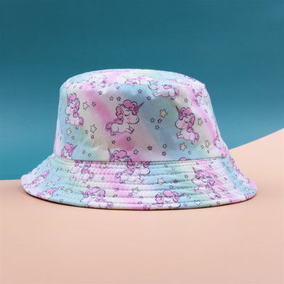 Pălărie cu găleată cu protecție solară de vară pentru copii șapcă Panama imprimeu Hip Hop Gorros Pescuit Pălării de pescar Îmbrăcăminte dublă la modă