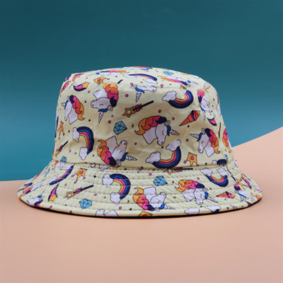 Pălărie cu găleată cu protecție solară de vară pentru copii șapcă Panama imprimeu Hip Hop Gorros Pescuit Pălării de pescar Îmbrăcăminte dublă la modă