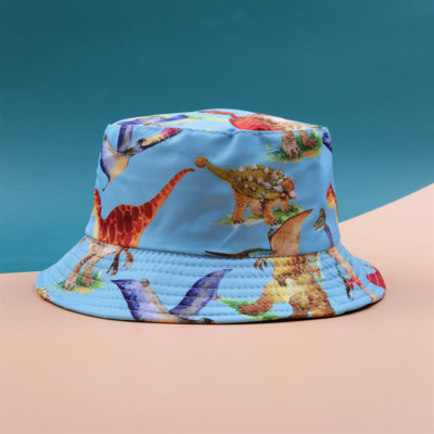 Pălărie cu găleată cu protecție solară de vară pentru copii șapcă Panama imprimeu Hip Hop Gorros Pescuit Pălării de pescar Îmbrăcăminte dublă la modă