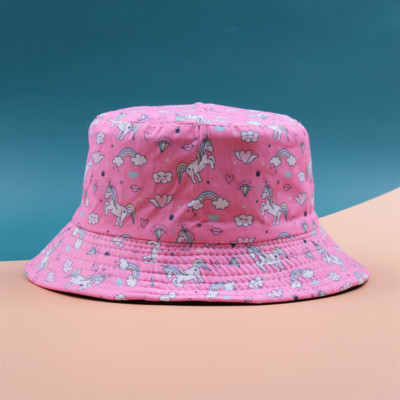 Pălărie cu găleată cu protecție solară de vară pentru copii șapcă Panama imprimeu Hip Hop Gorros Pescuit Pălării de pescar Îmbrăcăminte dublă la modă