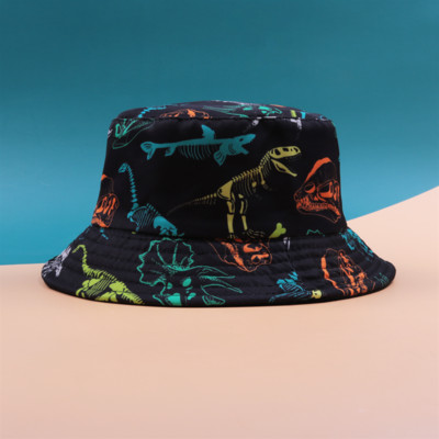 Pălărie cu găleată cu protecție solară de vară pentru copii șapcă Panama imprimeu Hip Hop Gorros Pescuit Pălării de pescar Îmbrăcăminte dublă la modă