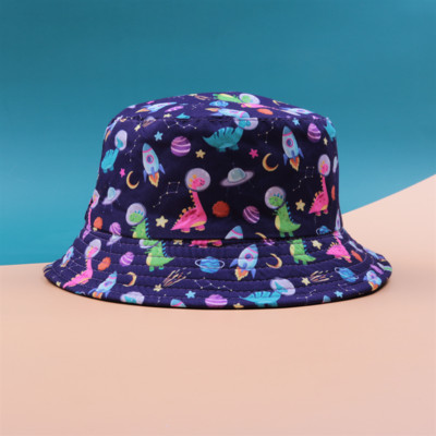 Pălărie cu găleată cu protecție solară de vară pentru copii șapcă Panama imprimeu Hip Hop Gorros Pescuit Pălării de pescar Îmbrăcăminte dublă la modă