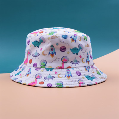 Pălărie cu găleată cu protecție solară de vară pentru copii șapcă Panama imprimeu Hip Hop Gorros Pescuit Pălării de pescar Îmbrăcăminte dublă la modă