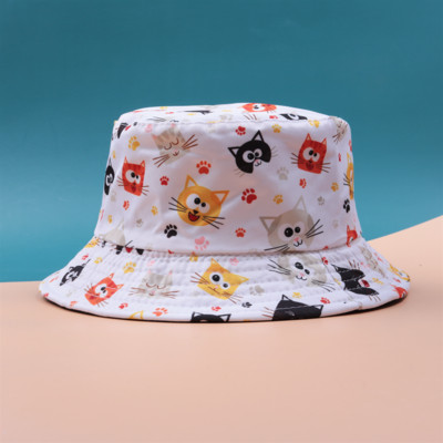 Pălărie cu găleată cu protecție solară de vară pentru copii șapcă Panama imprimeu Hip Hop Gorros Pescuit Pălării de pescar Îmbrăcăminte dublă la modă