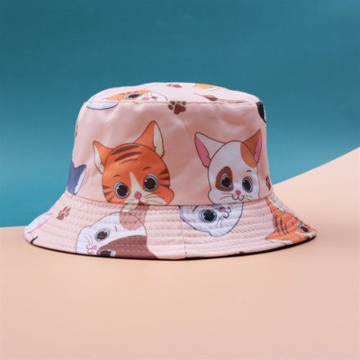 Pălărie cu găleată cu protecție solară de vară pentru copii șapcă Panama imprimeu Hip Hop Gorros Pescuit Pălării de pescar Îmbrăcăminte dublă la modă