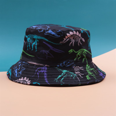 Pălărie cu găleată cu protecție solară de vară pentru copii șapcă Panama imprimeu Hip Hop Gorros Pescuit Pălării de pescar Îmbrăcăminte dublă la modă