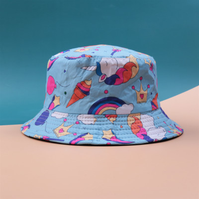 Pălărie cu găleată cu protecție solară de vară pentru copii șapcă Panama imprimeu Hip Hop Gorros Pescuit Pălării de pescar Îmbrăcăminte dublă la modă