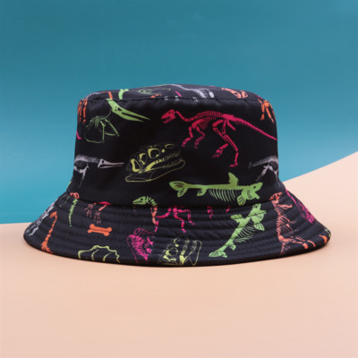 Pălărie cu găleată cu protecție solară de vară pentru copii șapcă Panama imprimeu Hip Hop Gorros Pescuit Pălării de pescar Îmbrăcăminte dublă la modă