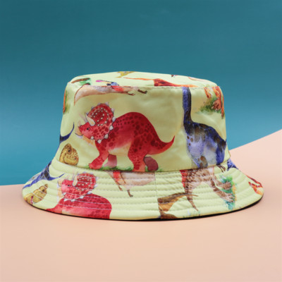 Pălărie cu găleată cu protecție solară de vară pentru copii șapcă Panama imprimeu Hip Hop Gorros Pescuit Pălării de pescar Îmbrăcăminte dublă la modă