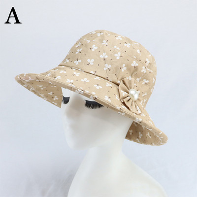 Femeie Primăvara Vară Vârsta mijlocie și bătrână Mamă Vizor Șapcă găleată Pălărie de soare Bonnetă respirabilă Pălărie de pescar