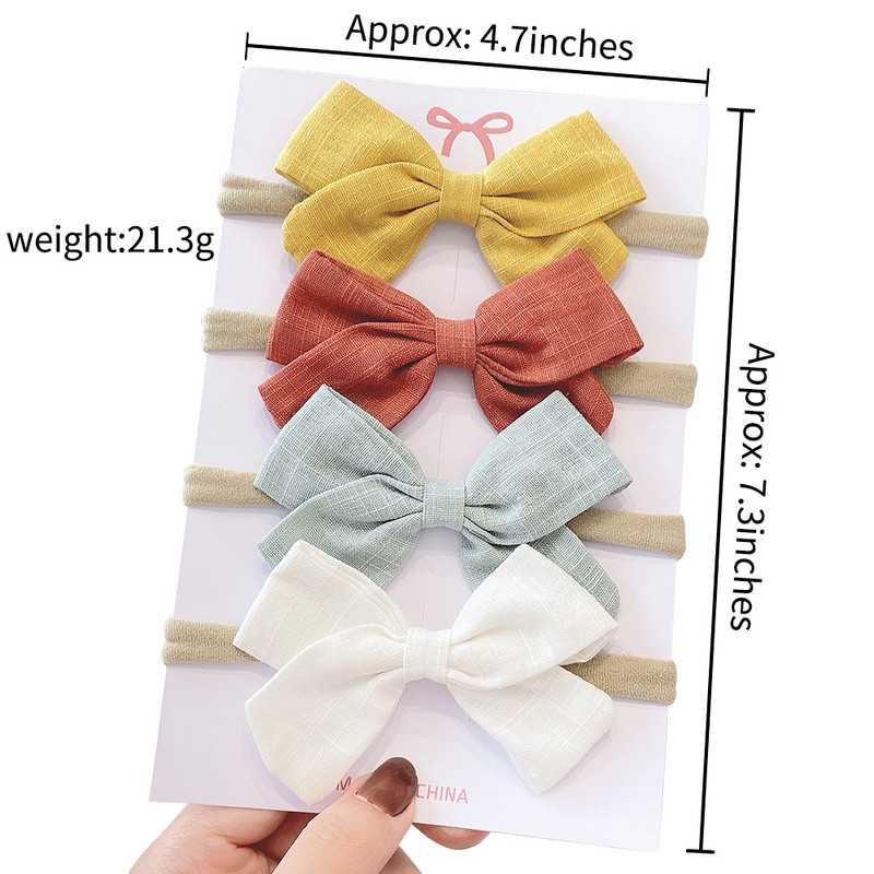 4 db/Szett Vattacukor egyszínű gyerek masni fejpánt lányoknak Sweet Bowknot elasztikus hajpánt baba fejfedő haj kiegészítők