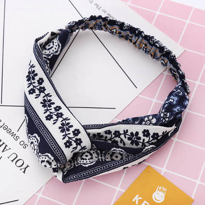 Divat Női Lányok Nyári Bohém Hajpántok Nyomtatott Fejpántok Vintage Cross Turbán Bandage Bandánok Hajpántok Kiegészítők