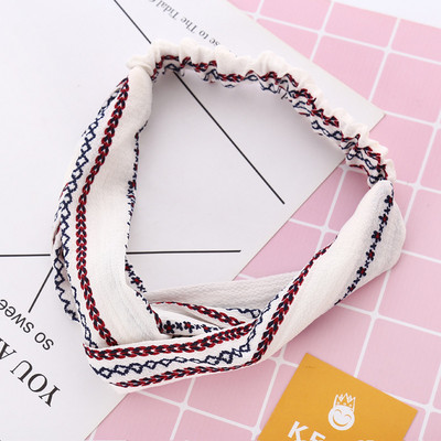 Divat Női Lányok Nyári Bohém Hajpántok Nyomtatott Fejpántok Vintage Cross Turbán Bandage Bandánok Hajpántok Kiegészítők