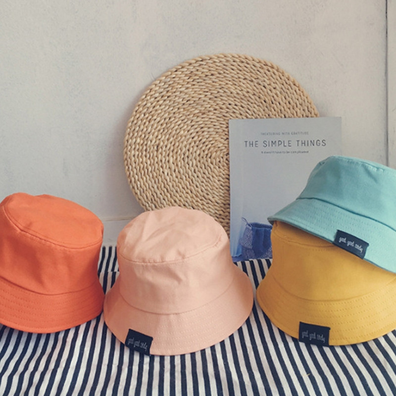 Mala djeca Zaštita od sunca Šešir širokog oboda Harajuku naljepnica sa slovima Jednostavna jednobojna sklopiva panama ribarska kapa