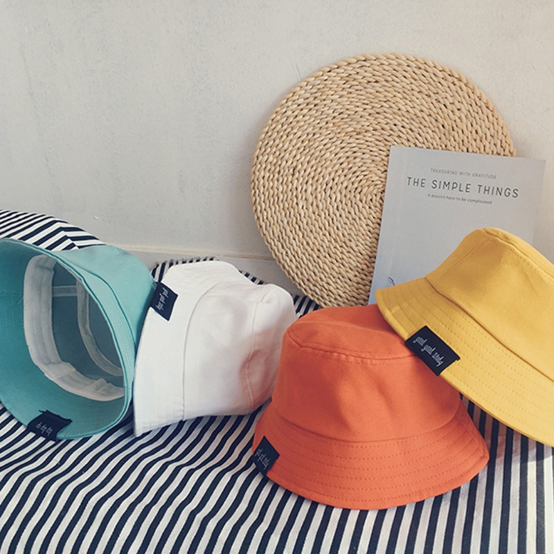 Mala djeca Zaštita od sunca Šešir širokog oboda Harajuku naljepnica sa slovima Jednostavna jednobojna sklopiva panama ribarska kapa