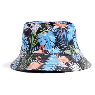 Vară, bărbați și femei, vacanță în aer liber, pălărie de petrecere a timpului liber, pălărie de pescar de modă, pălărie cu broderie flamingo pentru doamnă, vizor de pescar