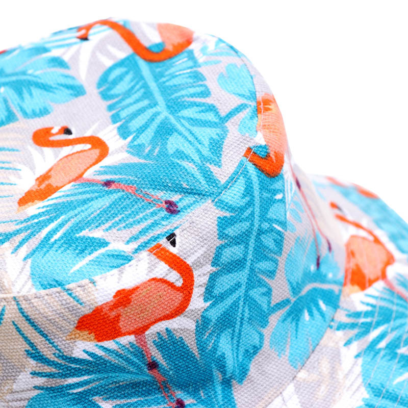 Vară, bărbați și femei, vacanță în aer liber, pălărie de petrecere a timpului liber, pălărie de pescar de modă, pălărie cu broderie flamingo pentru doamnă, vizor de pescar