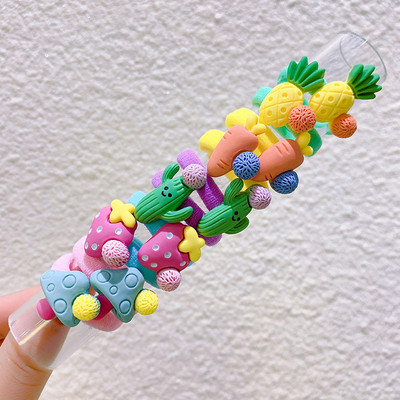 10db/szett Lányok Rajzfilm Hajcsipesz Kis Rugalmas Hajgumik Hercegnős Lófarok Tartó Gumiszalagok Gyerek Haj Kiegészítők