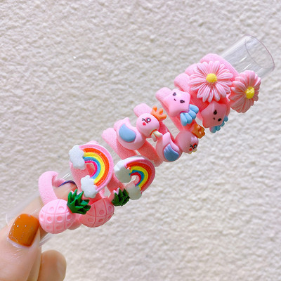 10db/szett Lányok Rajzfilm Hajcsipesz Kis Rugalmas Hajgumik Hercegnős Lófarok Tartó Gumiszalagok Gyerek Haj Kiegészítők