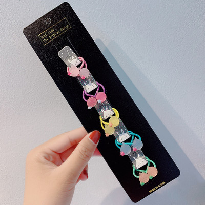 10db/szett Lányok Rajzfilm Hajcsipesz Kis Rugalmas Hajgumik Hercegnős Lófarok Tartó Gumiszalagok Gyerek Haj Kiegészítők