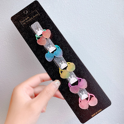 10db/szett Lányok Rajzfilm Hajcsipesz Kis Rugalmas Hajgumik Hercegnős Lófarok Tartó Gumiszalagok Gyerek Haj Kiegészítők