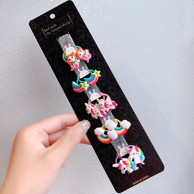 10db/szett Lányok Rajzfilm Hajcsipesz Kis Rugalmas Hajgumik Hercegnős Lófarok Tartó Gumiszalagok Gyerek Haj Kiegészítők