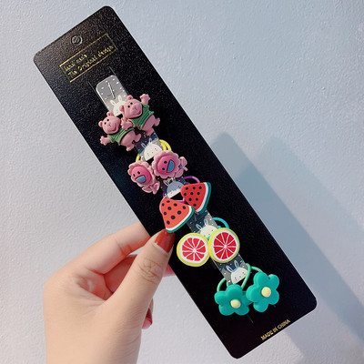 10db/szett Lányok Rajzfilm Hajcsipesz Kis Rugalmas Hajgumik Hercegnős Lófarok Tartó Gumiszalagok Gyerek Haj Kiegészítők