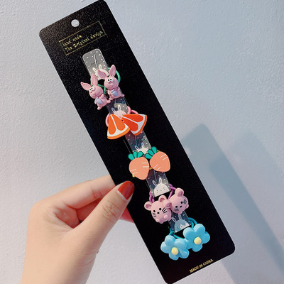 10db/szett Lányok Rajzfilm Hajcsipesz Kis Rugalmas Hajgumik Hercegnős Lófarok Tartó Gumiszalagok Gyerek Haj Kiegészítők