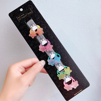 10db/szett Lányok Rajzfilm Hajcsipesz Kis Rugalmas Hajgumik Hercegnős Lófarok Tartó Gumiszalagok Gyerek Haj Kiegészítők