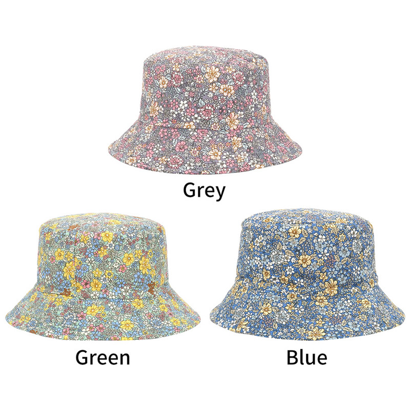 Ženska zaštita od sunca Udobna za putovanja na otvorenom Dvostrani univerzalni šešir s kantom Meki cvjetni print Prozračan Perivi prijenosni