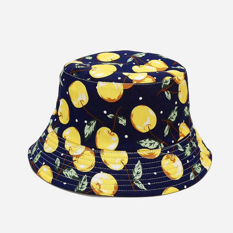 Pălării cu găleată Pălărie pentru femei, cu imprimeu dublu, cu model de fructe, pentru femei, hip hop, de vară, în aer liber, pălării de soare de stradă, Gorros Invierno Mujer